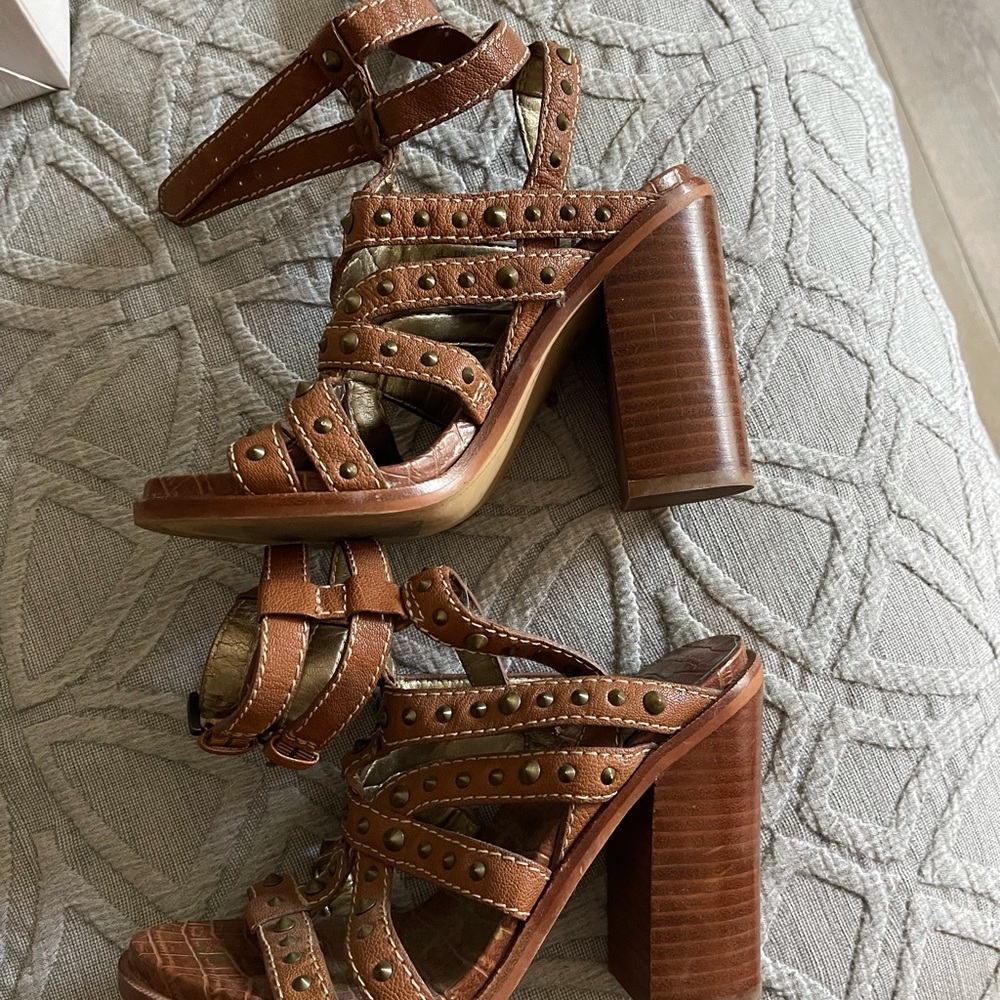 Brown studded Sam Edelman heel sandals